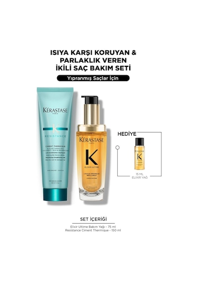 Elixir & Ciment Thermiq Isıya Karşı Koruyan & Parlaklık Veren Ikili Saç Bakım Seti