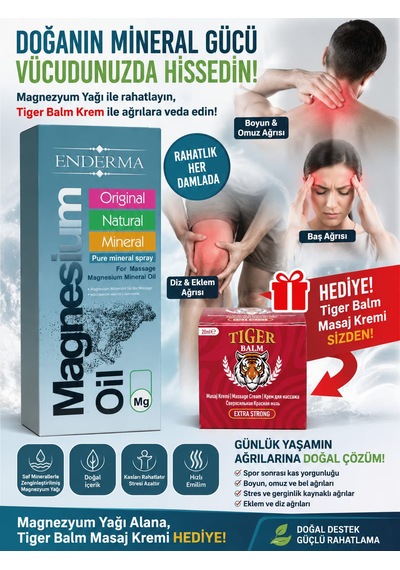 Enderma Magnezyum Mineralli Vücut Spreyi Yağı 100 Ml Ve Hediye Tiger Balm 20ml Krem