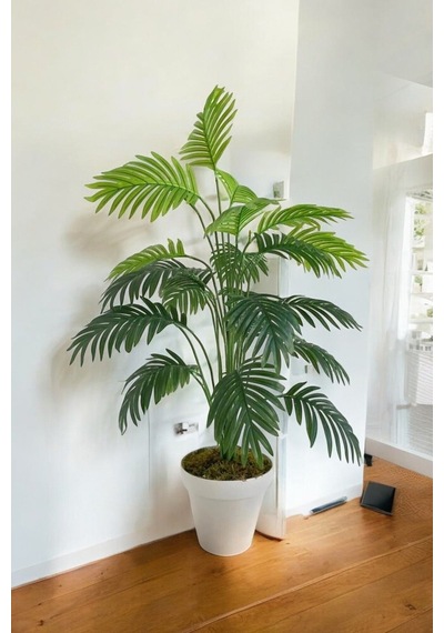 Yapay 18 Dallı Areka Ağacı 80 Cm Palmiye 1.kalite Islak Doku Yeşil