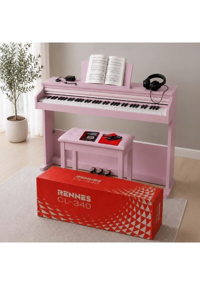 Rennes Cl-340pk Tuş Hassasiyetli 88 Tuş Dijital Piyano Profesyonel Pembe