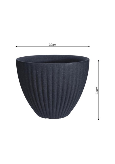 Lotus Plastik Saksı Antrasit Çap 39cm Yükseklik 35cm
