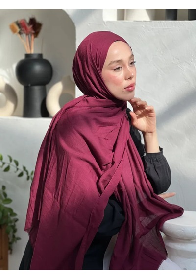 Moda Kaşmir Neo Pamuk Şal Serisi Vişne