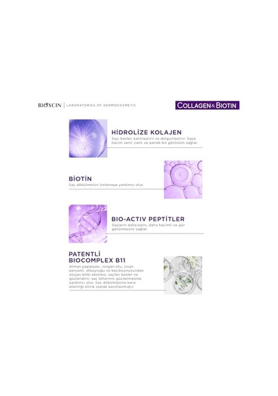 Bioxcin Collagen & Biotin Ekstra Hacim Sıvı Saç Kremi 200 Ml - İnce Ve Seyrek Saçlar