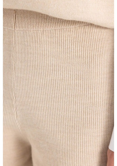 Defacto Triko Pantolon Straight Fit Geniş Bol Paça C2088AX24SPBG662 Bej