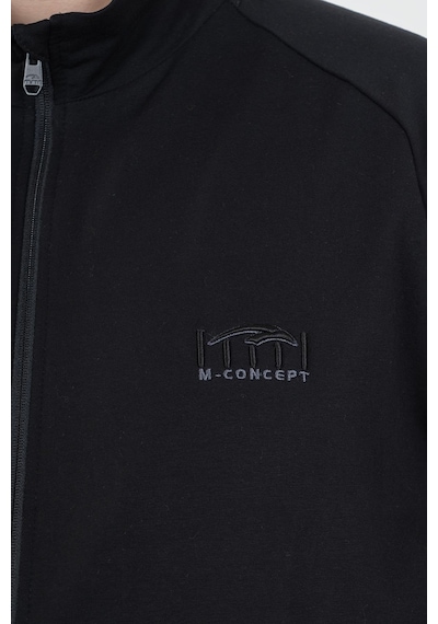 Maraton Sportswear Büyük Beden Erkek Dik Yaka Düz Paça Reglan Kol Basic Siyah-Siyah Eşofman Takımı 22392-Siyah-Siyah