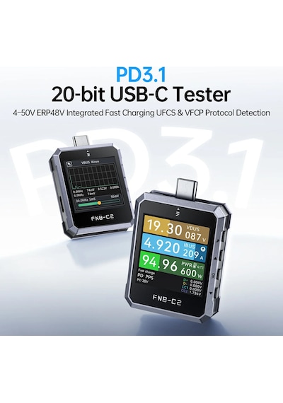 Fnırsı Fnb-c2 240w Usb-c Pd 3.1 Hızlı Şarj Test Cihazı