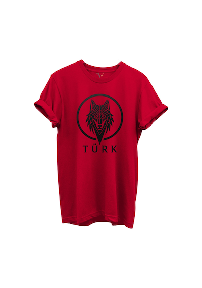 Kurt Ve Türk Özel Koleksiyon Serisi-6 Tasarım Baskılı %100 Pamuk T-shirt Kırmızı