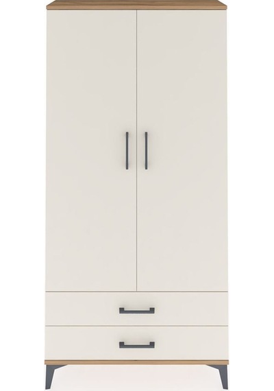Arges Dolap Tek Raflı 2 Çekmeceli Tek Askılı 88x30x182 Çam-ay... Çam