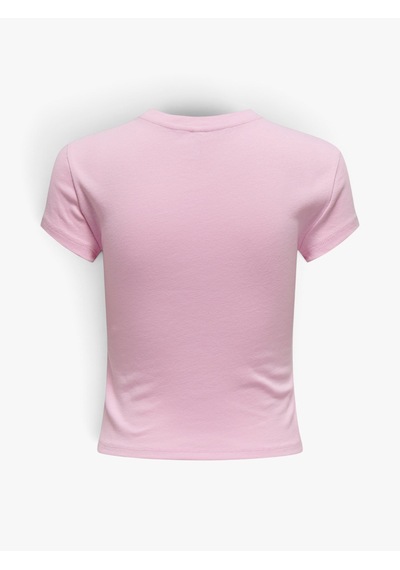 Only Onlelına S/s O-neck Short Top Jrs Noos Kadın Pembe Bluz - 15320229