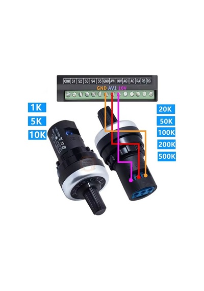 10k 22mm Potansiyometre Tek Turlu