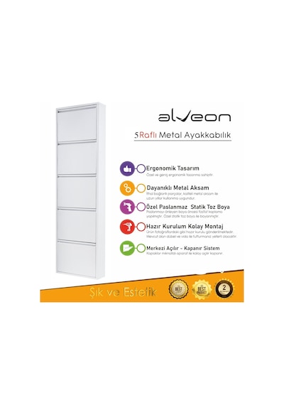 Alv-1005 Alveon Metal Ayakkabılık Beyaz