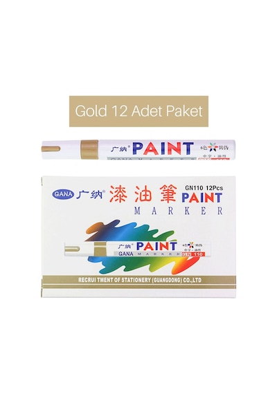 Paint Marker Epoksi Varak Kalem 12 Adet Gold