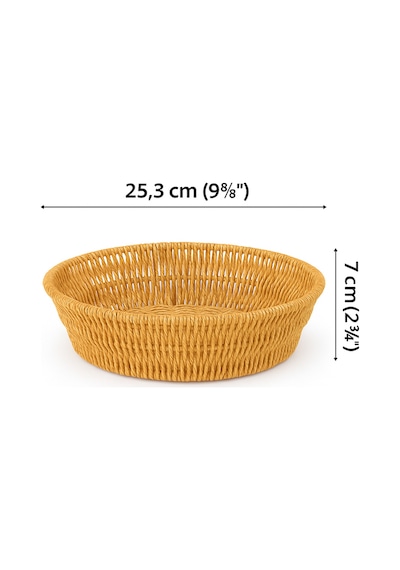Yuvarlak Örgü Hasır Ekmek & Servis Sepeti 25 Cm Bej
