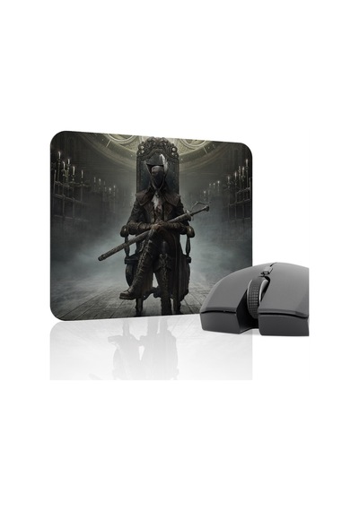 Bloodborne Kaymaz Dikişli Kauçuk Oyuncu Mousepad V1 - 22x18 Gaming Mouse Pad Fare Altlığı