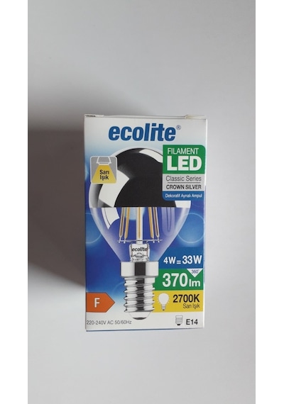 Ecolite Crow Sılver 4W E14 Aynalı Led Top Ampul