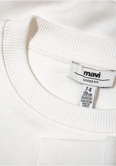 Mavi - M Logo Baskılı Ekru Sweatshirt 7s10118-70057 Ekru