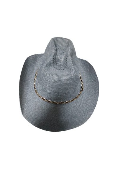 Londonstore Ince Bez Kovboy Fötr Delikli Şapka Ipli Yaz Unisex Kadın Erkek Yetişkin Gri