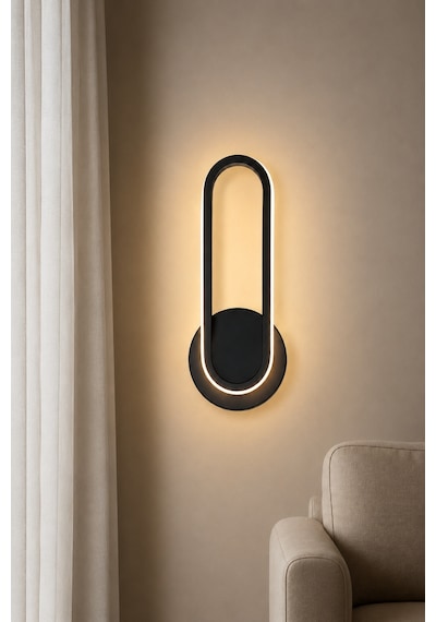 Haris Modern Led Duvar Apliği Günışığı Siyah