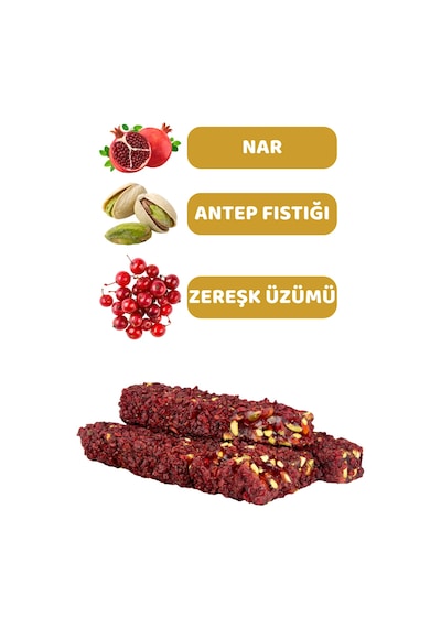 Zereşk Üzümü Kaplı Antep Fıstıklı Nar Aromalı Kral Lokum 500 Gr