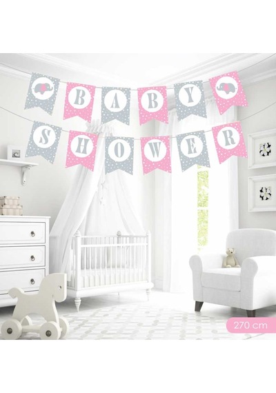 Baby Shower Pembe Harf Afiş