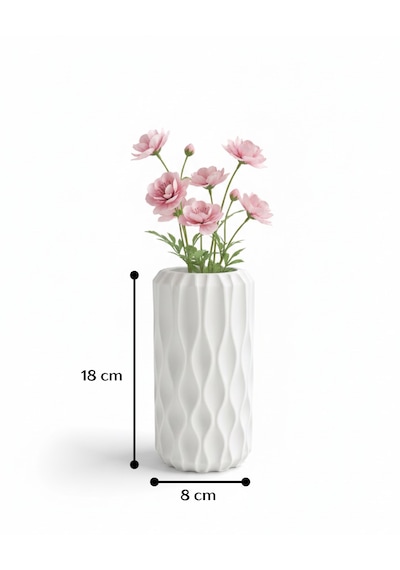 Elana Design Winy Vazo - Modern Tasarımlı Şık Çiçek Vazosu Beyaz