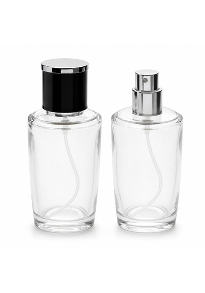 20 Adet Boş Cam Parfüm Şişe, 50 Ml, Konik Silindir Model, Şeffaf-fss-50