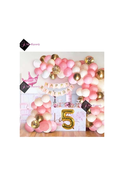 Bkmc Kızlar İçin Pembe Kraliçe Taçlı Lüks 5 Yaş Doğum Günü Parti Süsü İyiki Doğdun Bmcnm865 256