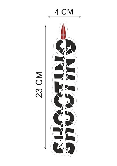 Shootıng Folyo Etiket Siyah - 23 X 4 Cm