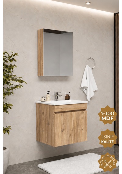 Teta Home Tokyo 55 Cm Mdf Banyo Dolabı Seti Atlantik Çam