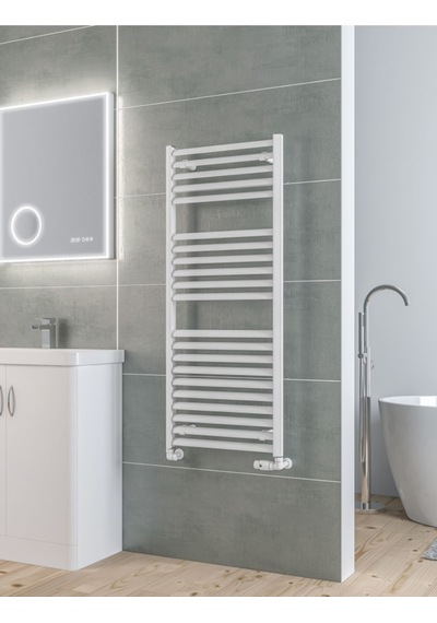 500x1200 Beyaz 18 Borulu Dizayn Havlupan Radyatör Isıtıcı