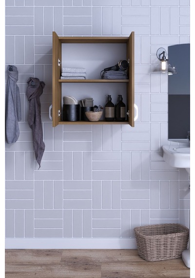 Moza Çok Amaçlı Kapaklı Banyo Balkon Dolabı Ceviz