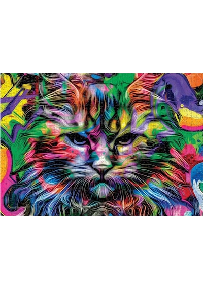 Nova Puzzle 1000 Parça Kızgın Bakışlar Puzzle - Kedi Puzzle