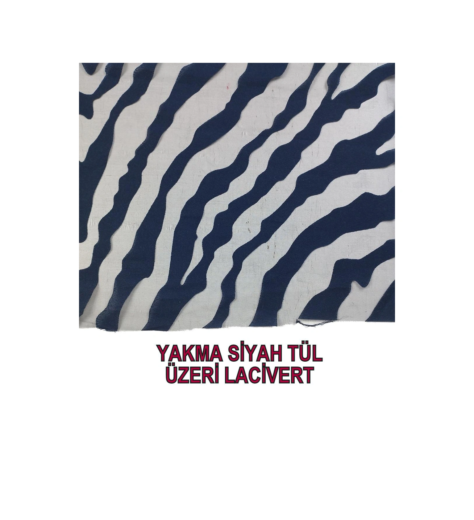 Organze Yakma Tül Siyah Üzeri Lacivert Renkte En: 140 Cm-2741 Renkli