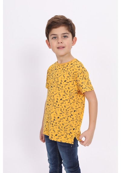 Toontoy Kids Toontoy Erkek Çocuk Komple Baskılı Tişört Hardal
