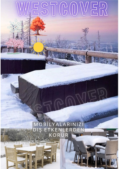 Bahçe Mobilyası Koruma Örtüsü Brandası Premium Kalite 160x100cm Siyah Siyah