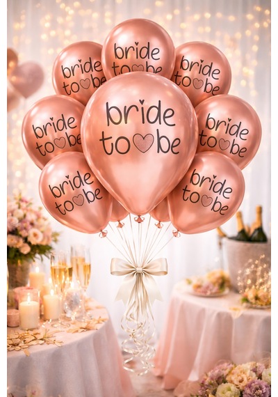 Bride Balon Krom Rosegold 5li 12 İnç Çok  Renkli