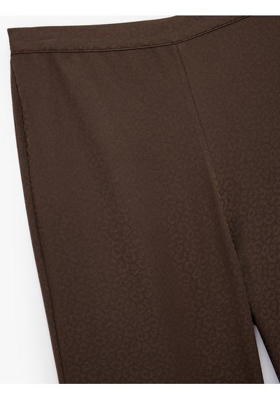 Koton Rahat Kalıp Dokulu Saten Pijama Altı Kahverengi 6wlk50028mw Kahve