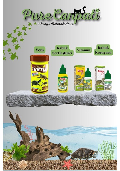 Kaplumbağa Bakım Ve Mix Yem Seti Vitamin,kabuk Ve Su Düzenleyici