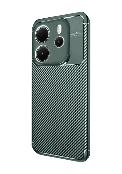 Redmi Note 14 4g Kılıf Auto Focus Karbon Kapak - Koyu Yeşil Bz8683140839741