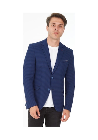 Sposo 5105 Dar Kalıp Örme Kumaş Lacivert Erkek Blazer Ceket Lacivert