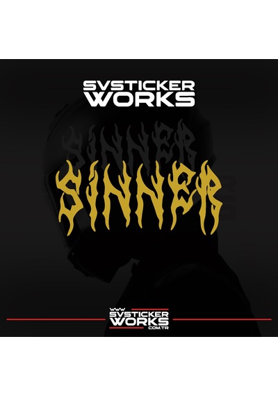 Sinner Kask Sticker Tüm Kasklar Uyumlu Tek Yön 1 Adet Altın