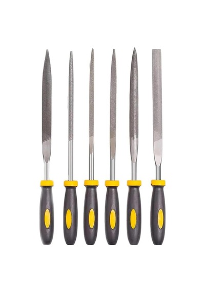 Tr 6'li Hassas Mini Eğe Seti 150 Mm Ergonomik Saplı El Eğesi Takımı Metal Ahşap Plastik Modelcilik Hobi Takı Ve