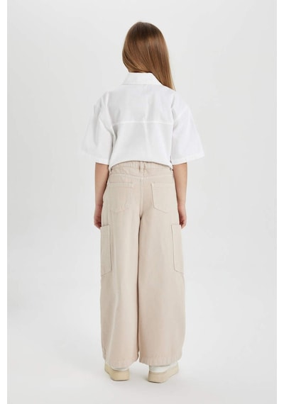 Defacto C0451a8 Ss Wide Leg Kargo Geniş Paça Jean Pantolon C0451A8-R6164 Bej