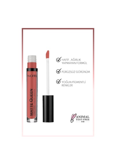 Note Cosmetique Matte Queen Lipstick Kalıcı Mat Likit Ruj - 24 Ravishing Rose - Nude