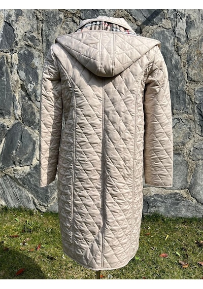 Baharlık Kapitone Mont A. Bej Büyük Beden 105cm Çok Renkli
