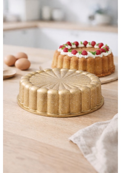 Papatya Döküm Kek Kalıbı 27cm Gold Gold