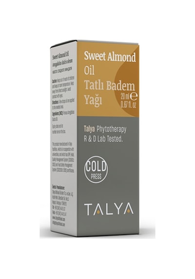 Talya Soğuk Sıkım %100 Saf ve Doğal Tatlı Badem Yağı 20 ML