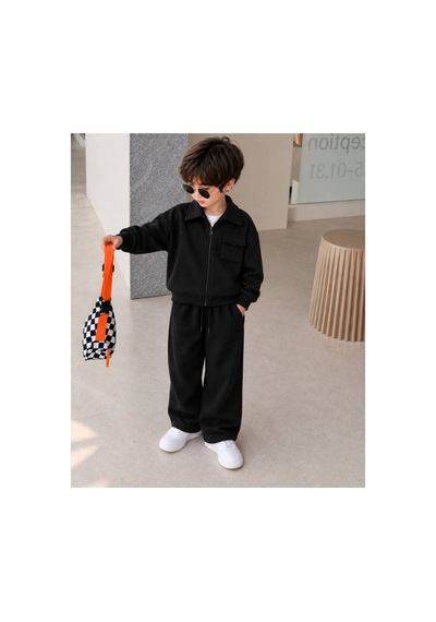 Toikids Erkek Ve Kız Çocuk 3iplik Dokulu Oversıze Model 2li Takım Siyah