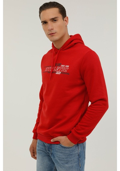 Kinetix M-CGK61 RUSH SLOGAN HOODI Kırmızı Erkek Sweatshirt Kırmızı