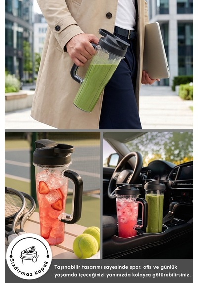 Karaca Blendy Personal Kişisel Kulplu Smoothie Blender Çift Hazneli Starlight
